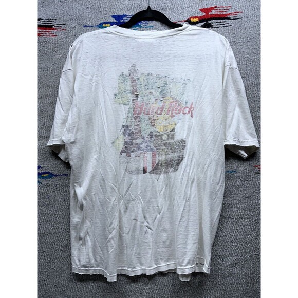 Vintage 90s thrashed super soft and thin Hard Rock Philadelphia T Shirt Large - Picture 9 of 11